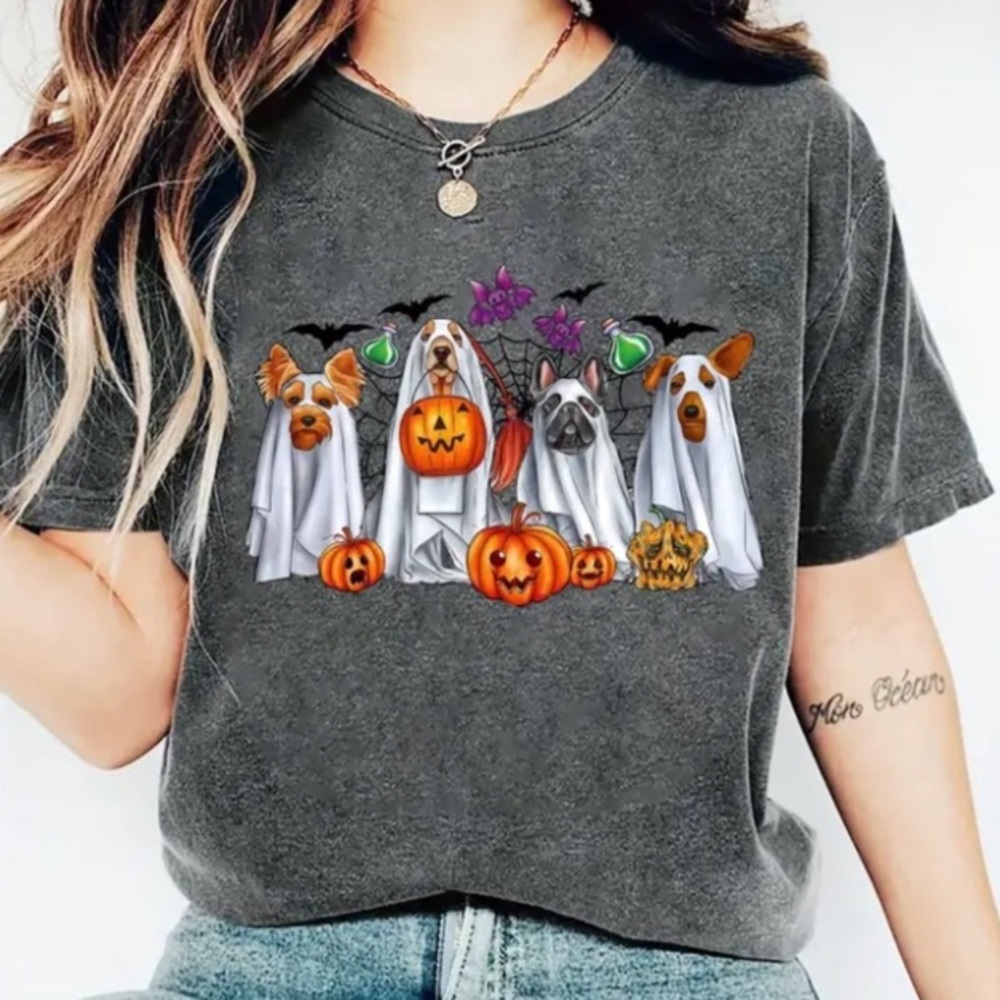 Halloween Dogs in Ghost Costumes T-Shirt